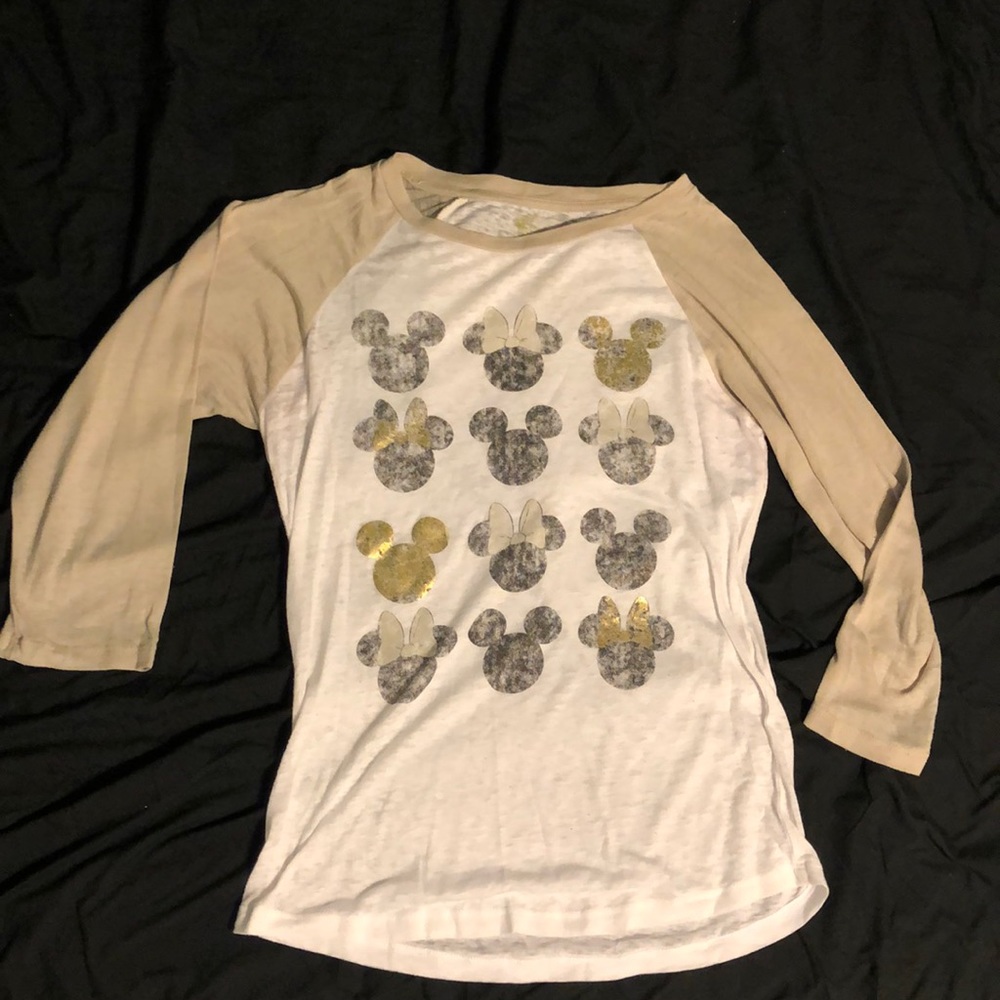 3/4 Sleeve Tee - Mickey & Minnie Mouse pattern